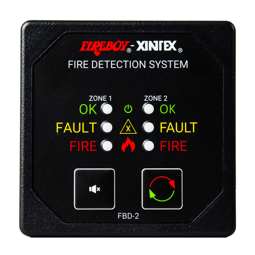 Fireboy-Xintex Two Zone Detection Alarm Panel - 2-5/8" Display - 12/24V DC