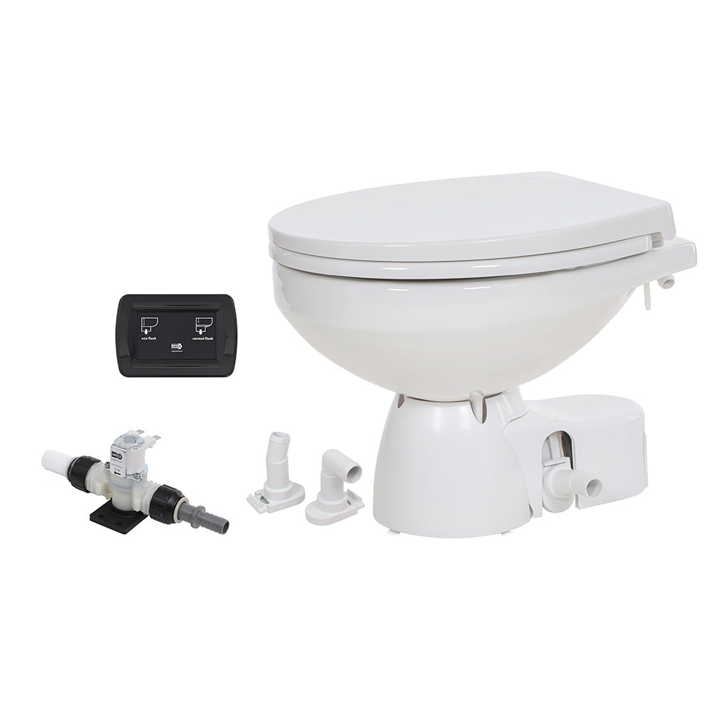 Jabsco Quiet Flush E2 Fresh Water Toilet Regular Bowl - 12V Soft Close Lid