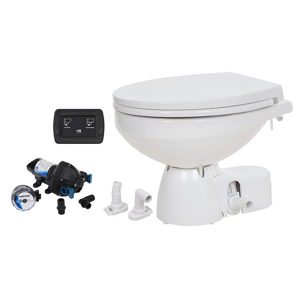 Jabsco Quiet Flush E2 Raw Water Toilet Regular Bowl - 12V Soft Close Lid
