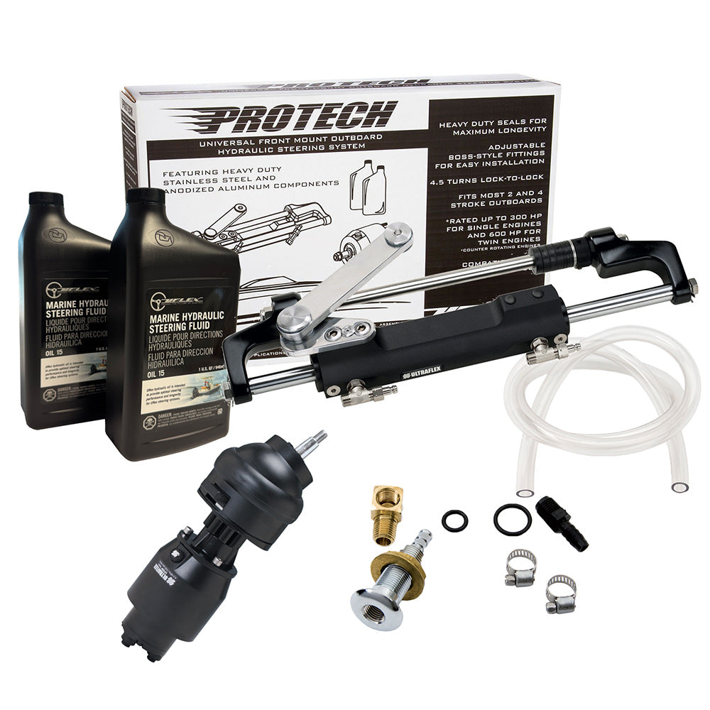 Uflex PROTECH 2.1 Front Mount Tilt OB Hydraulic System - Includes UP28T Helm Pump, Oil, UC128TS-2 Cylinder, X52 Tilt - No Hoses