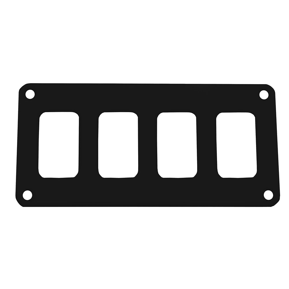 Pacer Switch Panel - 4 Switch 1 Row - 5.5" x 2.75" - Black Powder Coated Aluminum