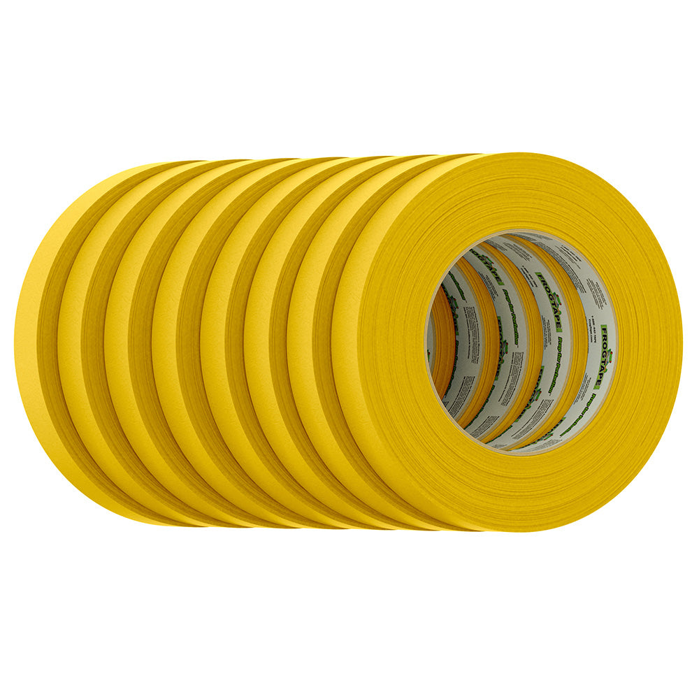 FrogTape CP 225 Medium-High Adhesion Masking Tape - 18MM x 55M x 12-Pack - Gold - Rated f/225F