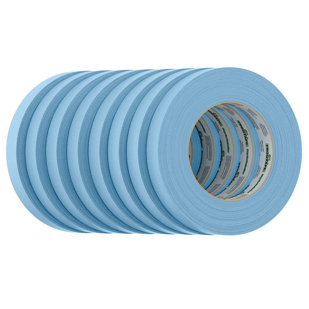 FrogTape CP 250 Medium-High Adhesion Masking Tape - 18MM x 55M x 12-Pack - Light Blue - Rated f/250F