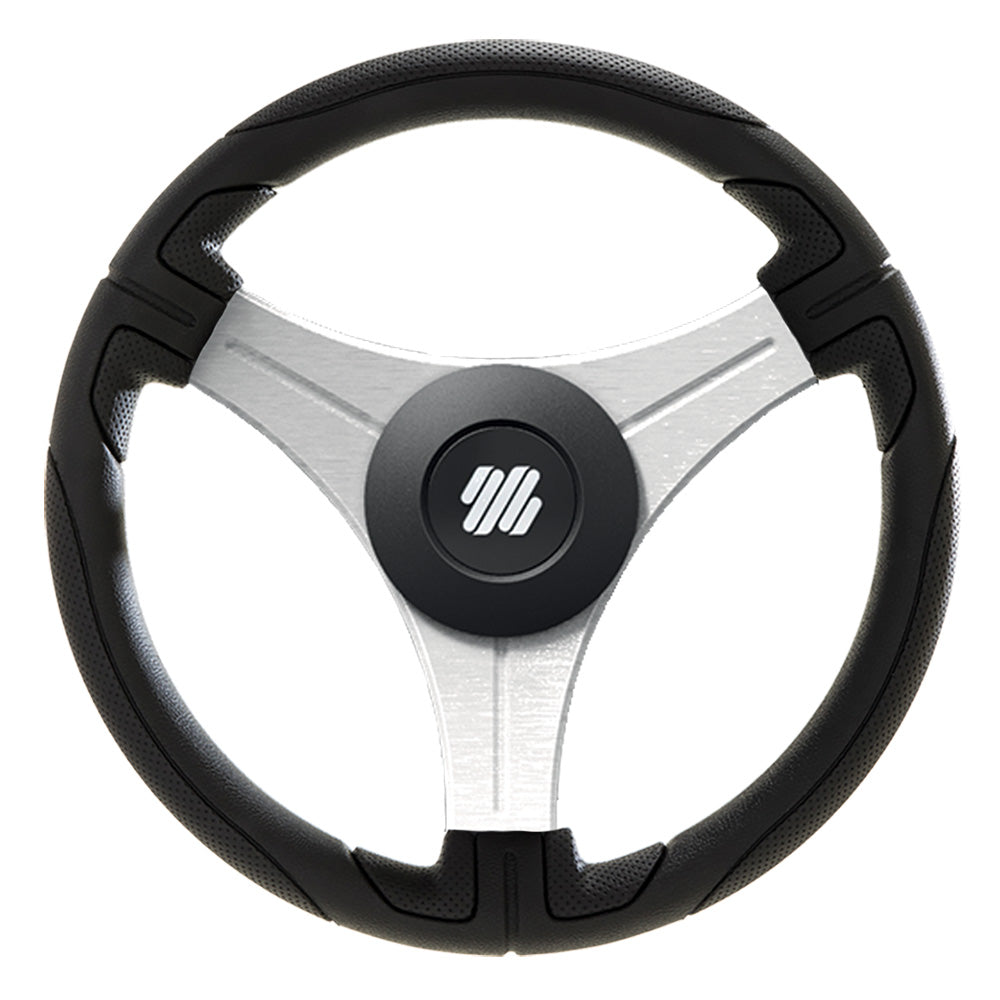 Uflex Ustica 13" Steering Wheel - Black - Polyurethane w/Silver Spokes X62 Hub