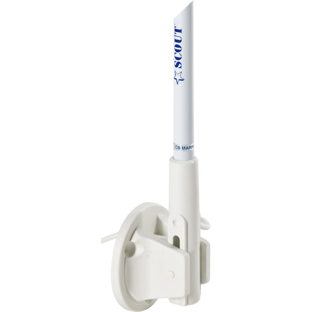 Scout 5' White VHF Antenna 3dB Lift Lay Mount w/5M RG-58