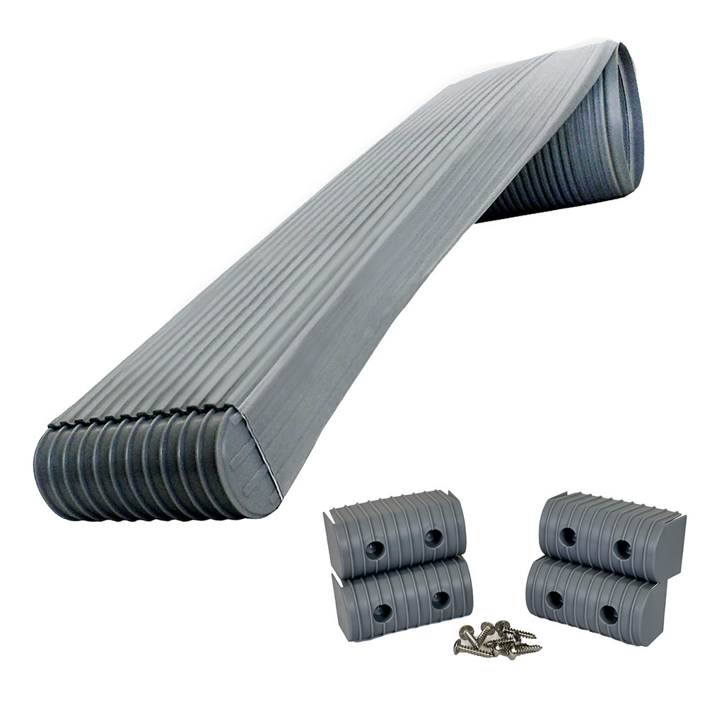 Caliber BunkWrap Kit - Grey 24' x 2" x 4" Roll + 4 Caps + HRDW Roll + 4 Endcaps Stainless Steel Hardware