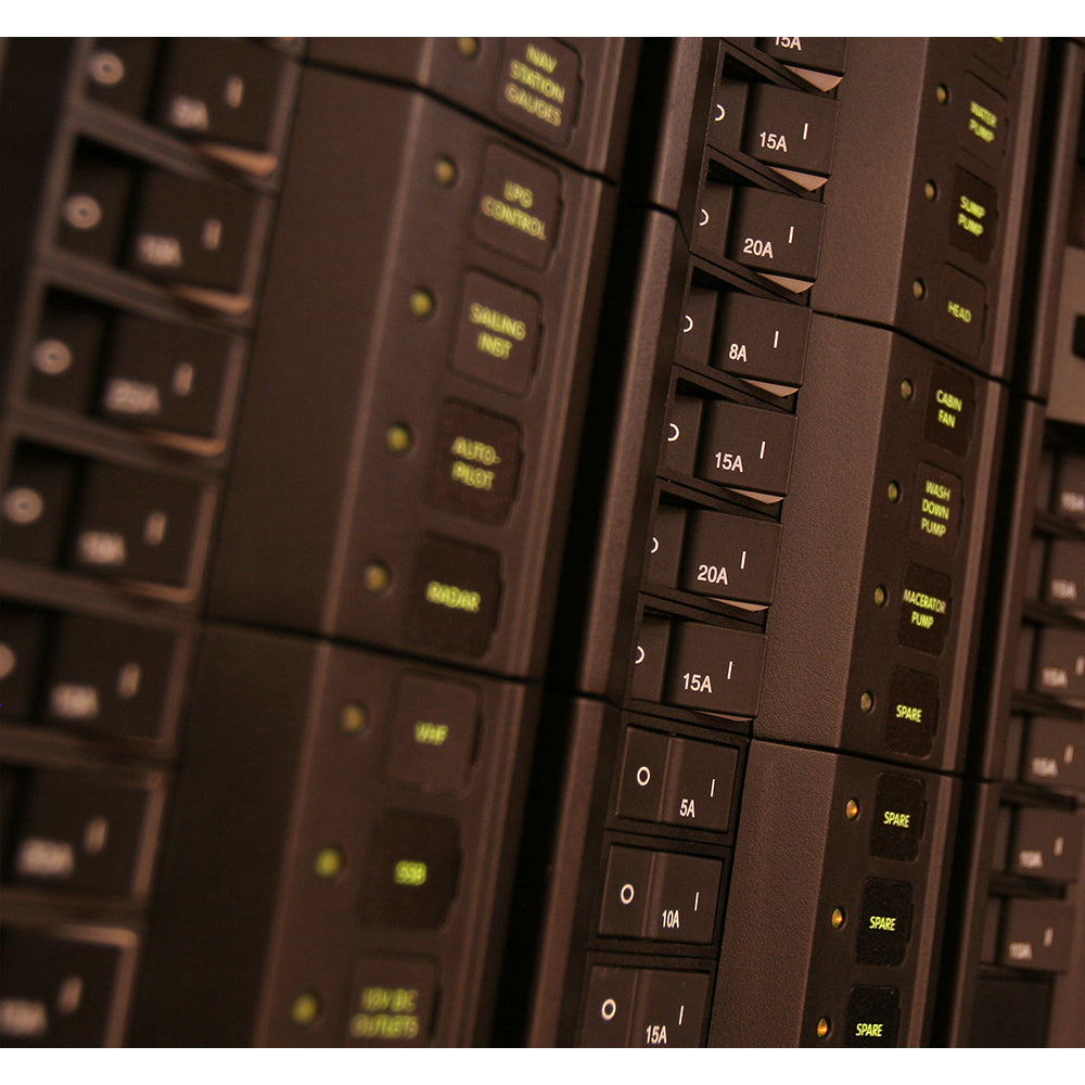 Blue Sea 7403 Single Pole Small Case 2" Flat Rocker Circuit Breaker - 15 Amp