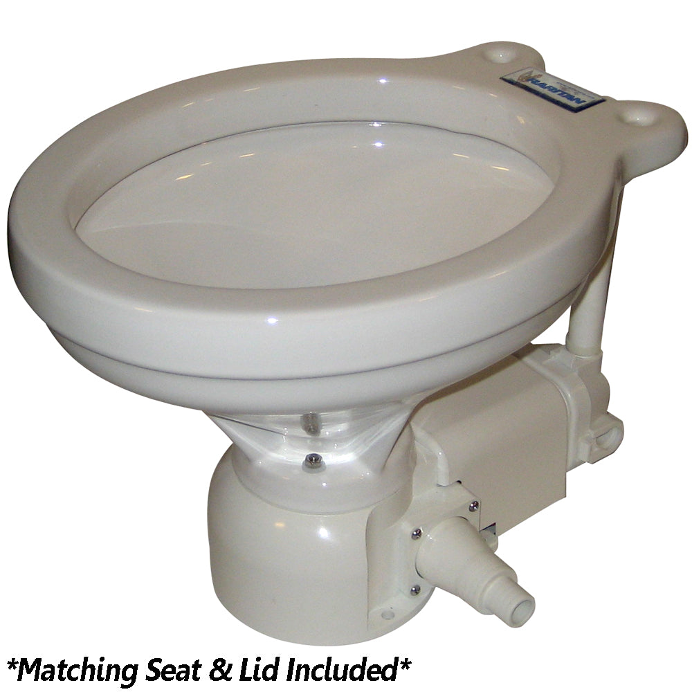 Raritan Sea Era Electric Toilet - Household Style - Integral Pump - Straight 90 Discharge - 12v