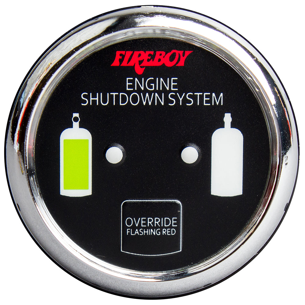 Fireboy-Xintex Deluxe Helm Display w/Gauge Body, LED Color Graphics f/Engine Shutdown System - Chrome Bezel Display