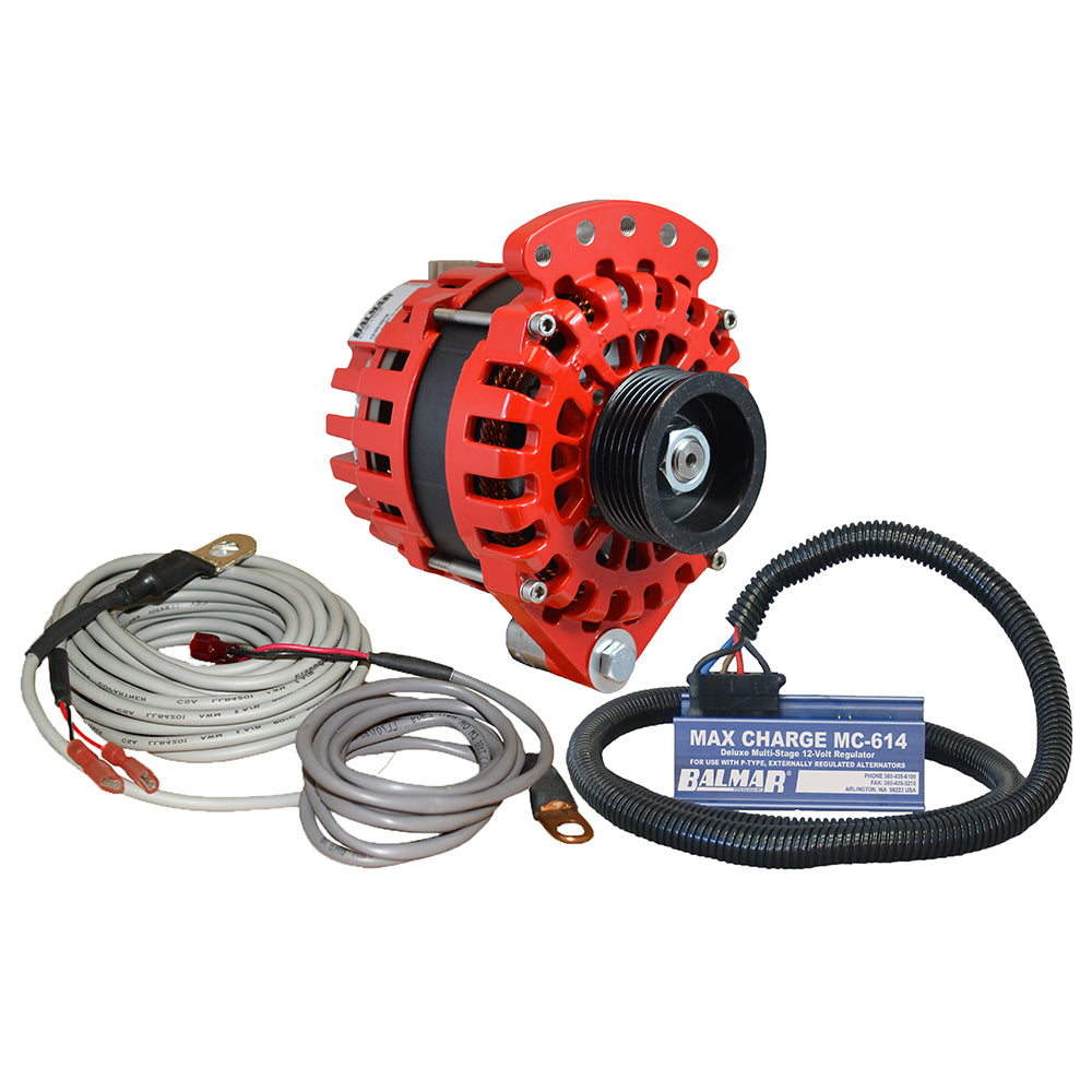 Balmar Alternator 1-2" Single Foot K6 Serpentine Pulley Regulator Temp Sensor - 170A Kit - 12V