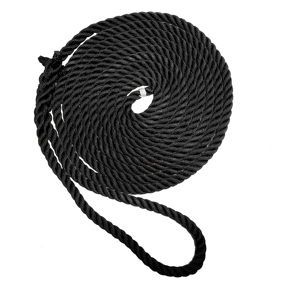 New England Ropes 3/8" Premium 3-Strand Dock Line - Black - 20