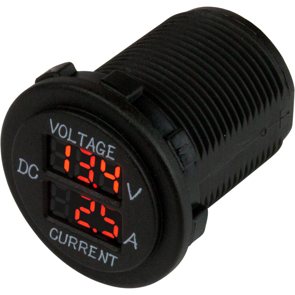 Sea-Dog Round Voltage Amp Meter - 6V-30V 0 Amp - 10 Amp Meter