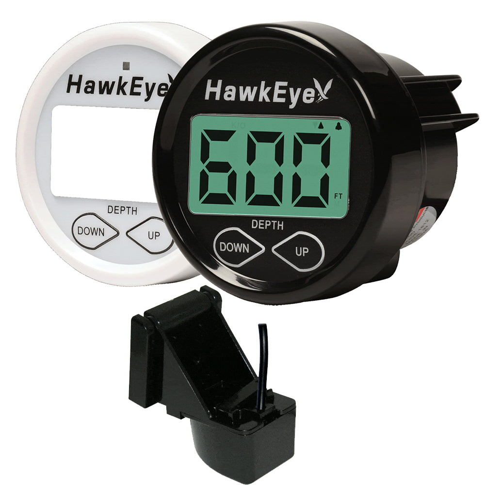 Hawkeye DepthTrax In-Dash Digital Depth Temp Gauge - Transom Mount