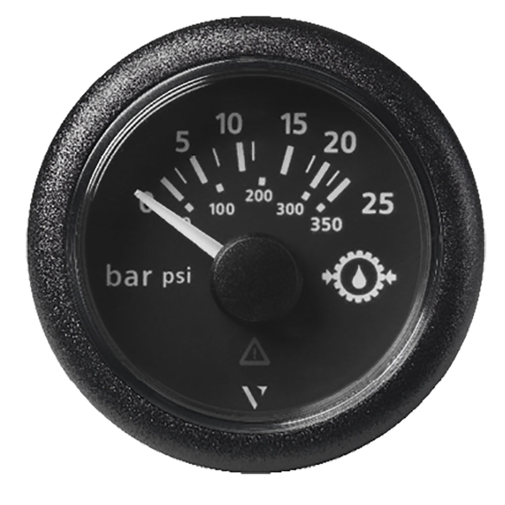 Veratron 52MM (2-1/16") ViewLine Transmission Oil Pressure 25 Bar/350 PSI - Black Dial Round Bezel