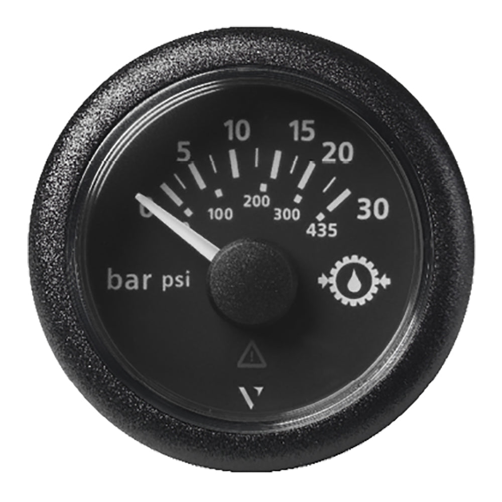 Veratron 52MM (2-1/16") ViewLine Transmission Oil Pressure 30 Bar/435 PSI - Black Dial Round Bezel