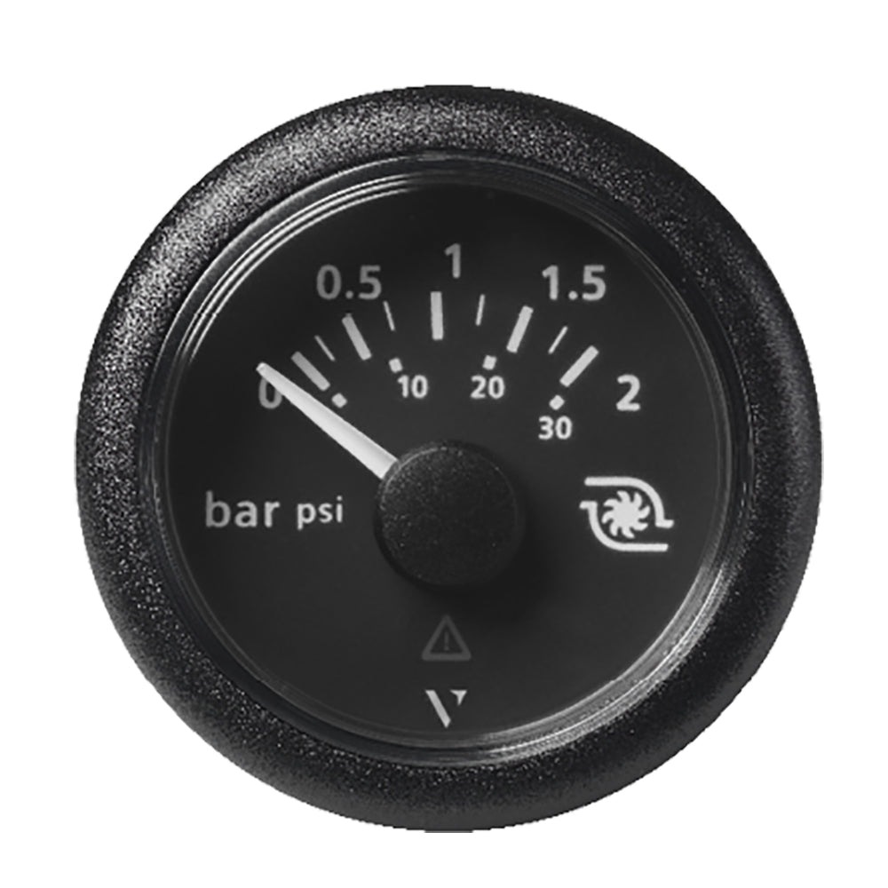 Veratron 52MM (2-1/16") ViewLine Boost Pressure Gauge 2 Bar/30 PSI - Black Dial Round Bezel