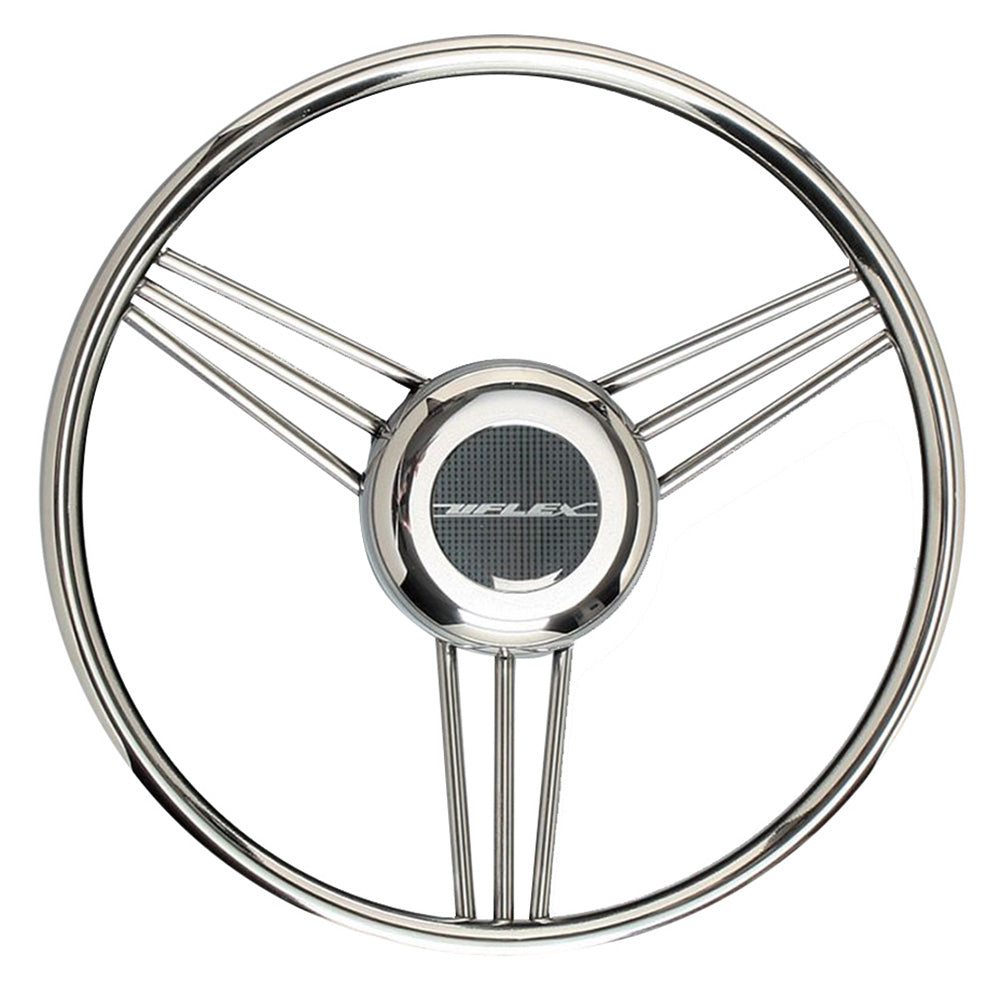 Uflex V27 13.8" Steering Wheel - Stainless Steel Grip Spokes