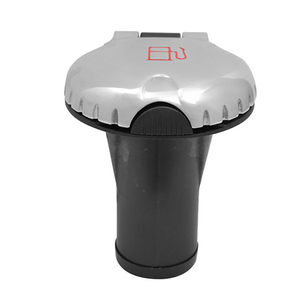 Attwood Deck Fill f/Carbon Canister System - Straight Body Scalloped Chrome Cap