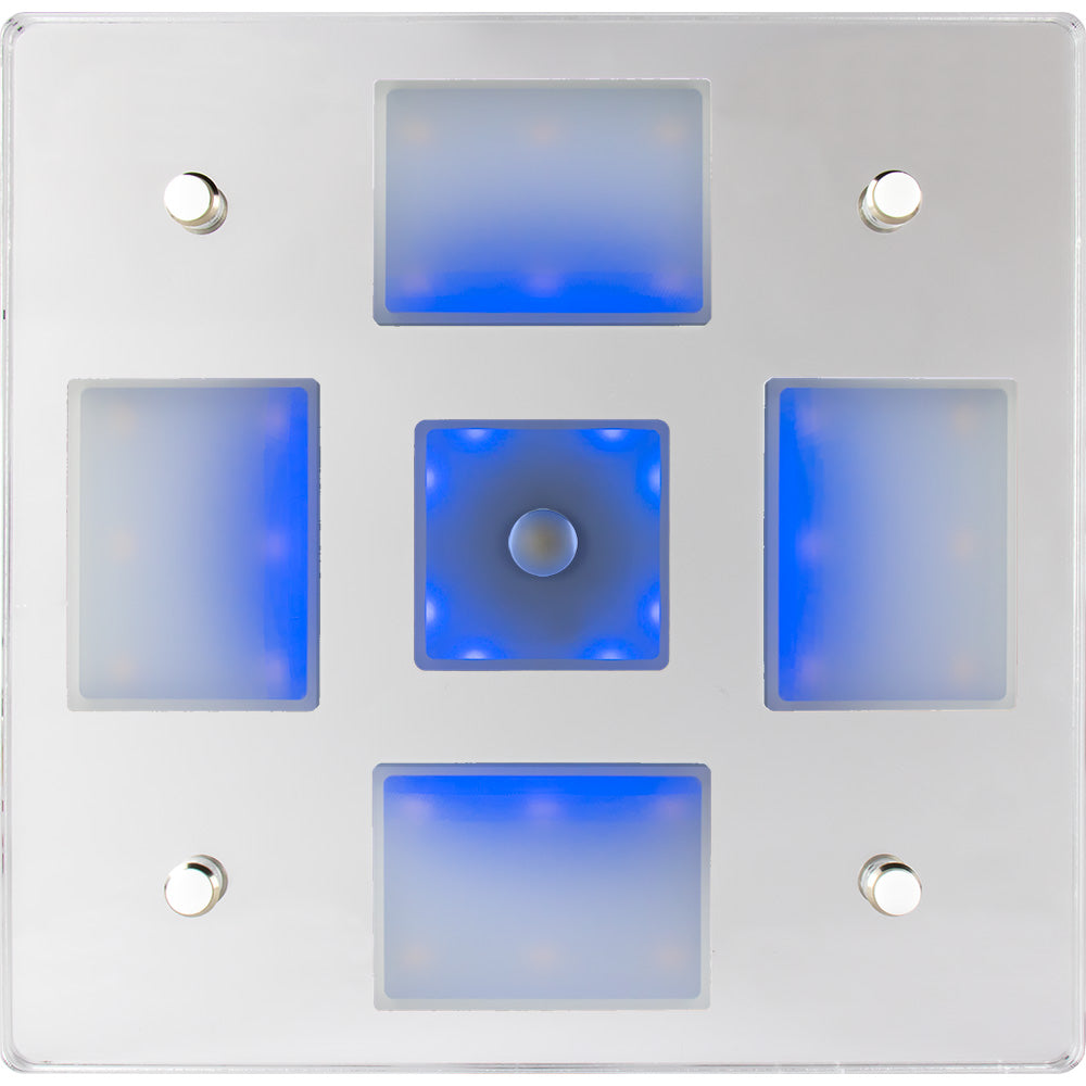 Sea-Dog Square LED Mirror Light w/On/Off Dimmer - White Blue