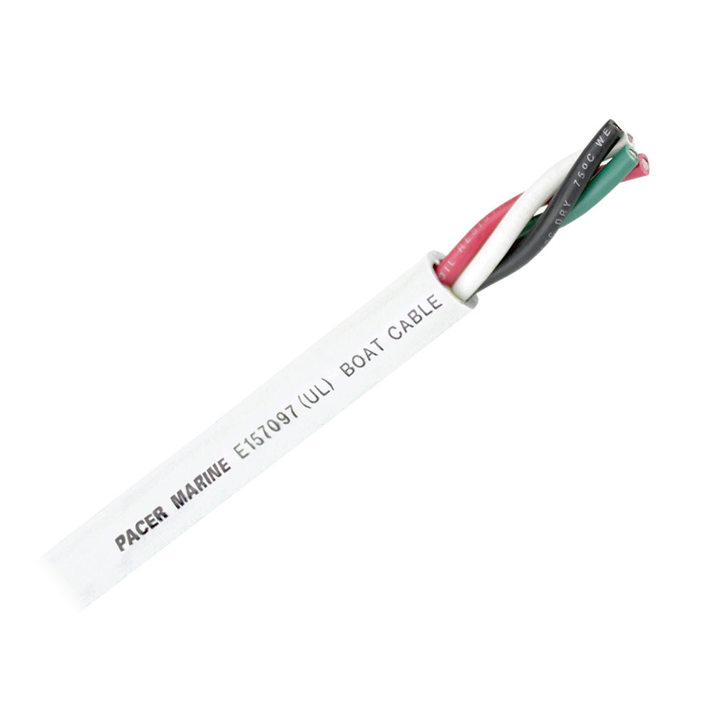 Pacer Round 4 Conductor Cable - 100 - 14/4 AWG - Black, Green, Red White