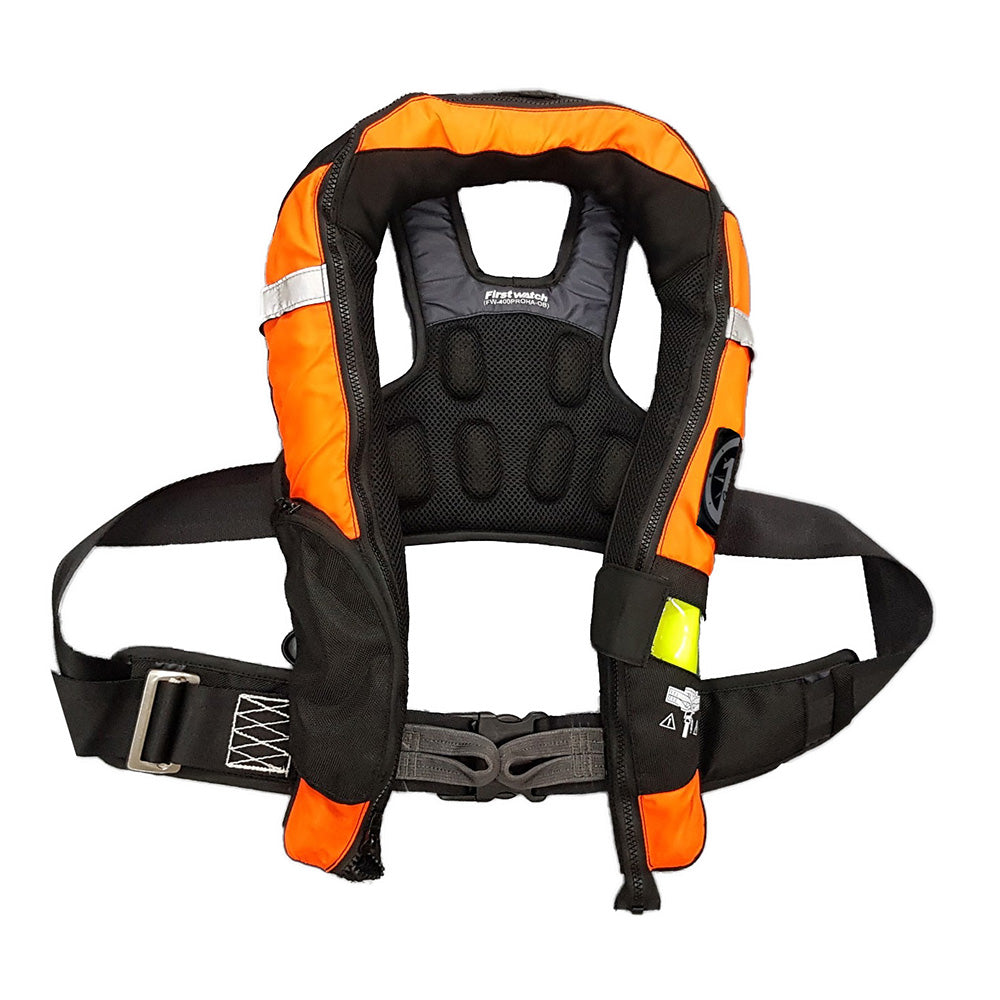First Watch FW-40PRO Ergo Auto Inflatable PFD w/Harness - Hi-Vis Orange Black
