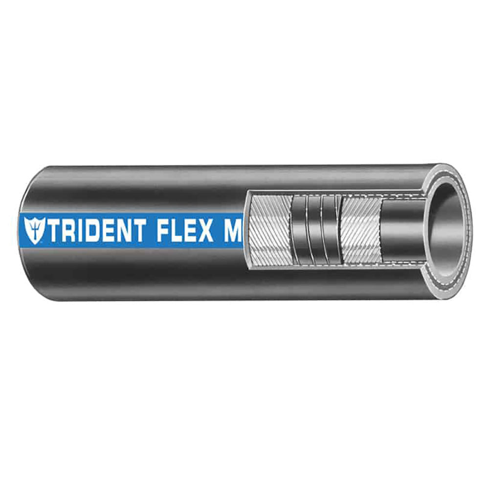 Trident Marine 1-1/2" x 50 Coil Flex Marine Wet Exhaust Water Hose - Black