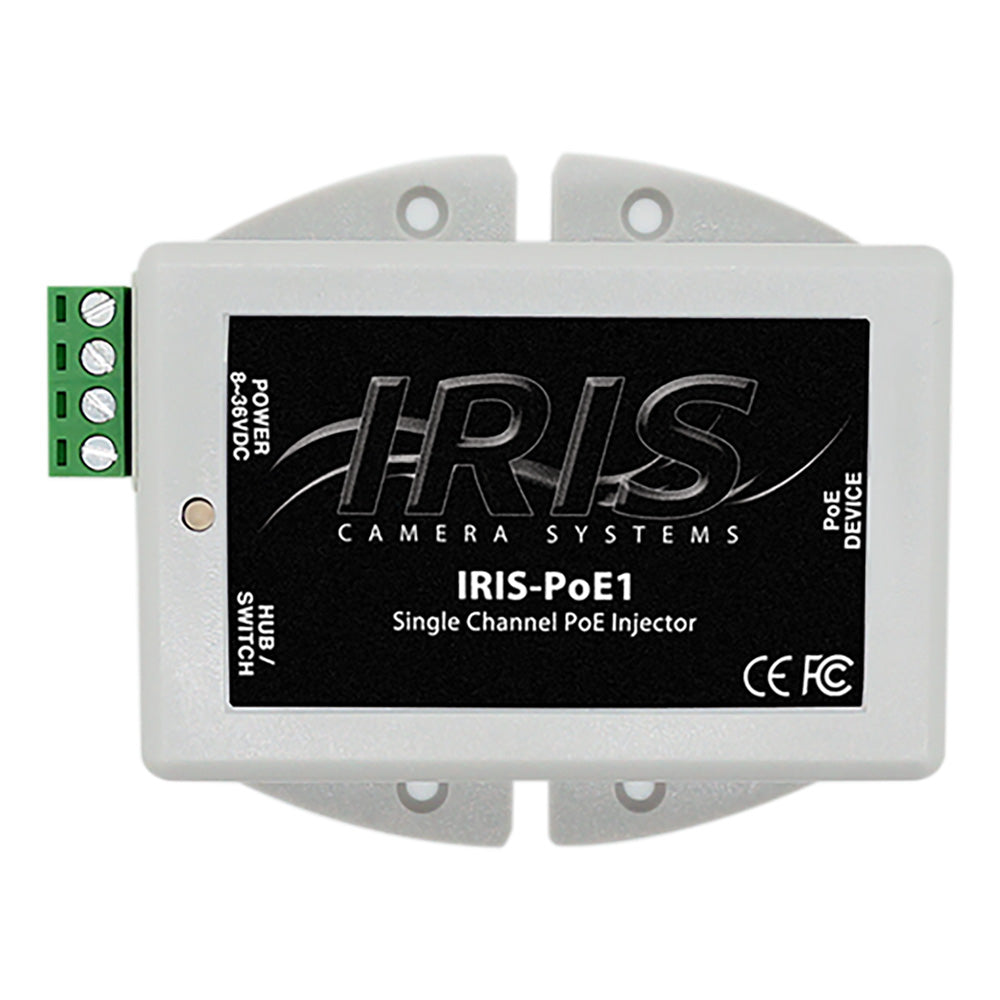 Iris Single Channel PoE Injector - 8-36VDC Input Voltage 48VDC Output