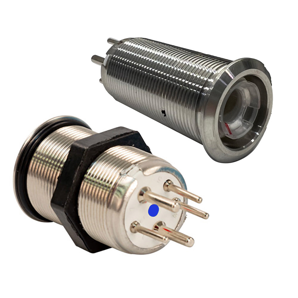 Bluewater 22mm Inrush Push Button Switch Off/On/On - Blue/Green/Red LED - Switch Body Only