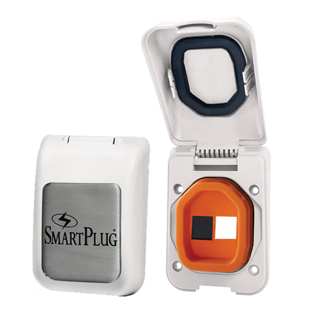SmartPlug Data Port Case/Inlet Only - White Cover w/One Blank Plug  One Open Port
