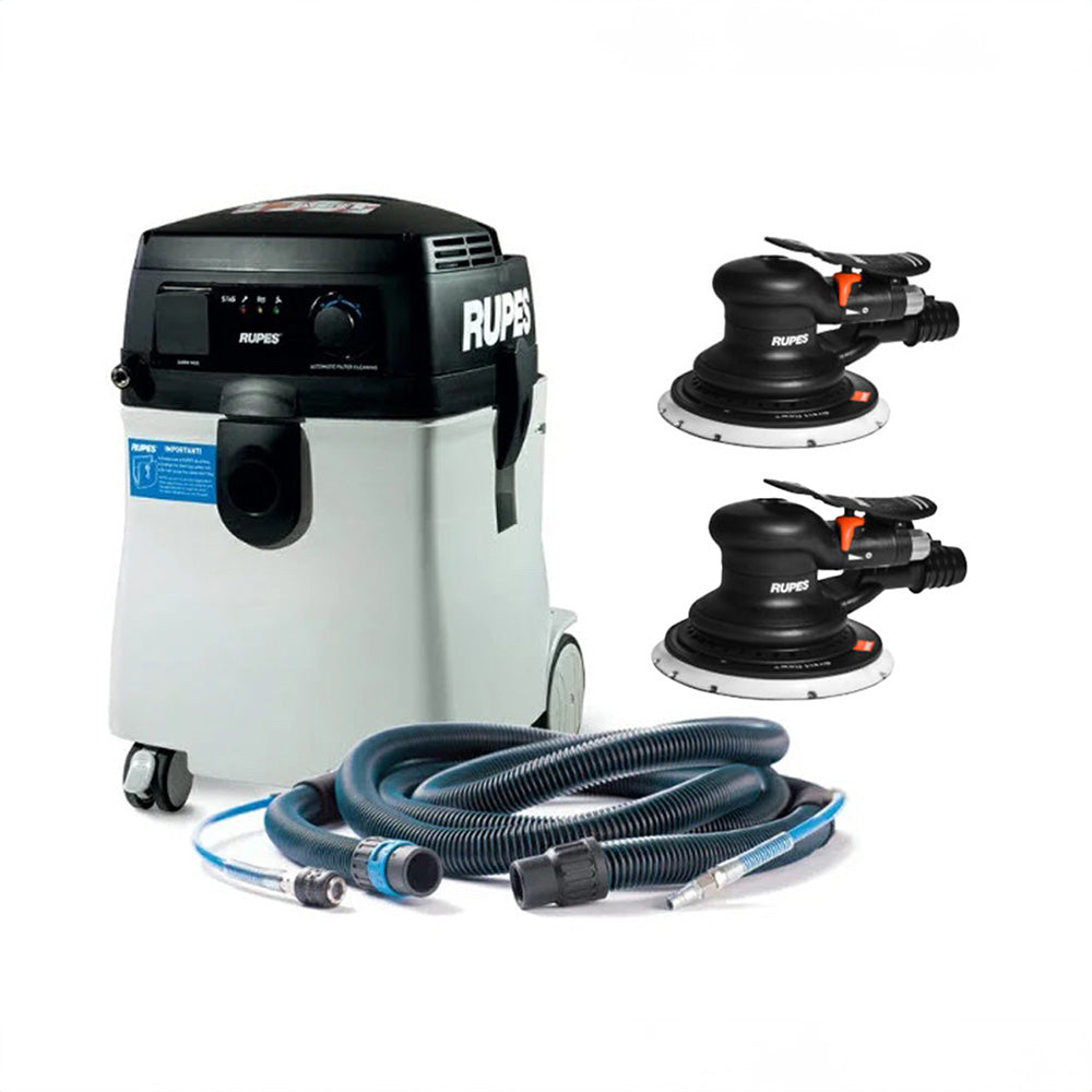RUPES S245 Portable Vacuum Long Hose Kit w/(2) RH356A Skorpio Sander