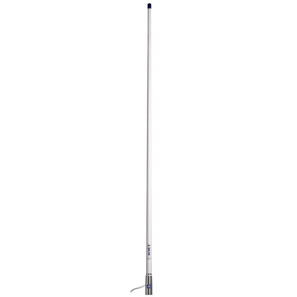 Scout 4' White VHF Antenna 3dB Stainless Steel Ferule w/5M RG-58 Includes PL-259