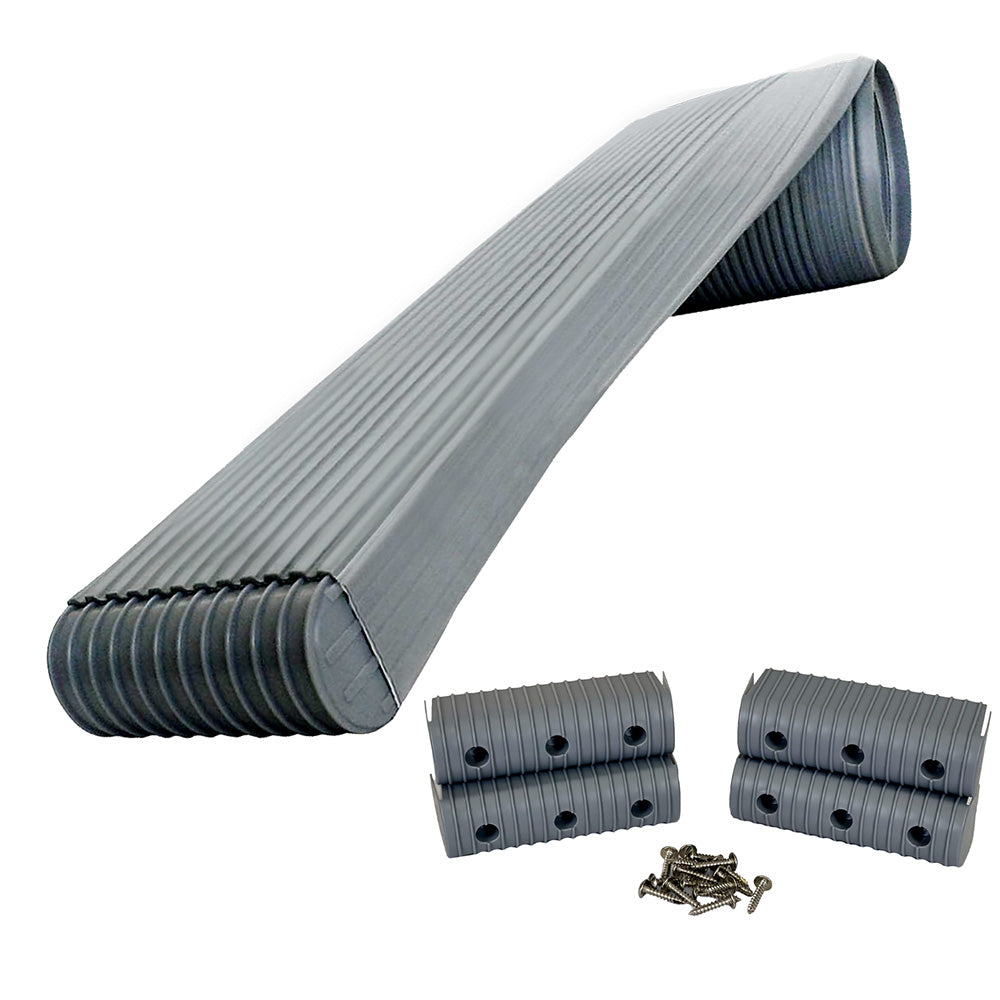 Caliber BunkWrap Kit - Grey 24' x 2" x 6" Roll + 4 Caps + HRDW Roll + 4 Endcaps  Stainless Steel Hardware