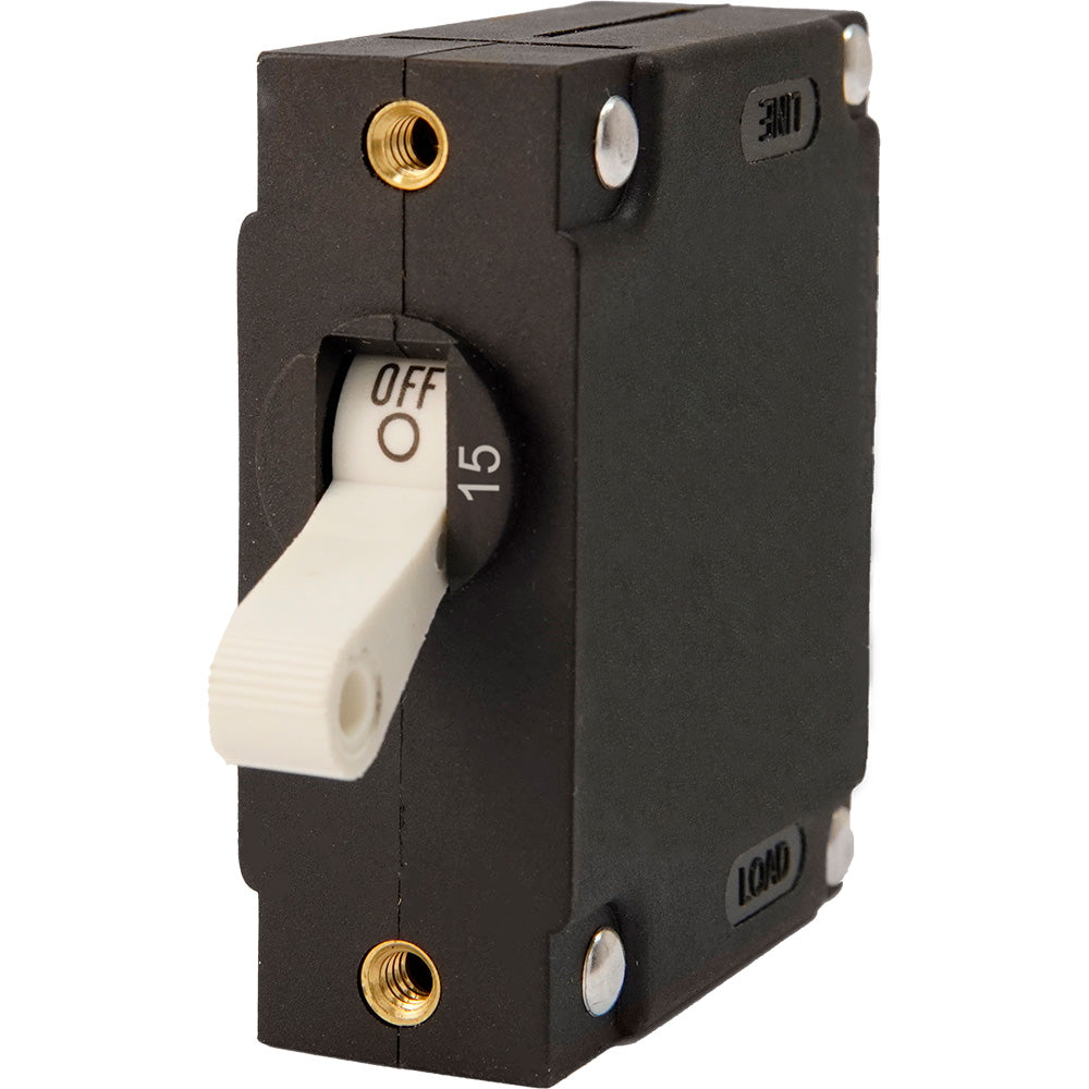 Egis A Series White Toggle Panel Mount Circuit Breaker - Single Pole 15A