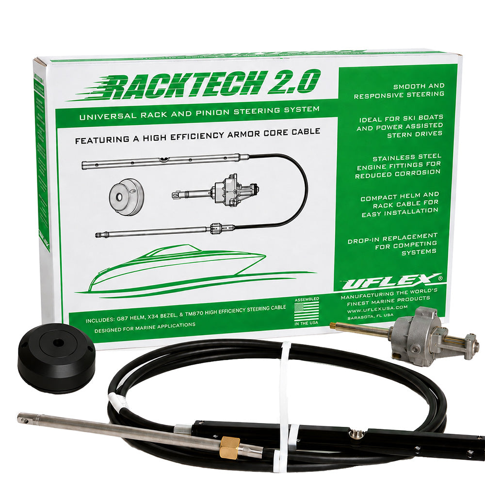 Uflex Racktech - 2.0 High Efficiency Rack  Pinion System Kit - 20' Cable