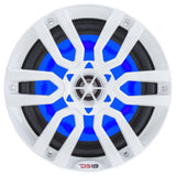 DS18 HYDRO 6.5" 2-Way Marine Speakers w/RGB LED Lights 300W - White