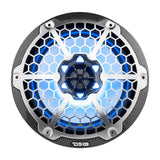 DS18 HYDRO 8" 2-Way Marine Speakers w/RGB LED Lights - 125W RMS, 4-Ohm - Black Carbon Fiber