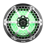 DS18 HYDRO 8" 2-Way Marine Speakers w/RGB LED Lights - 125W RMS, 4-Ohm - Black Carbon Fiber