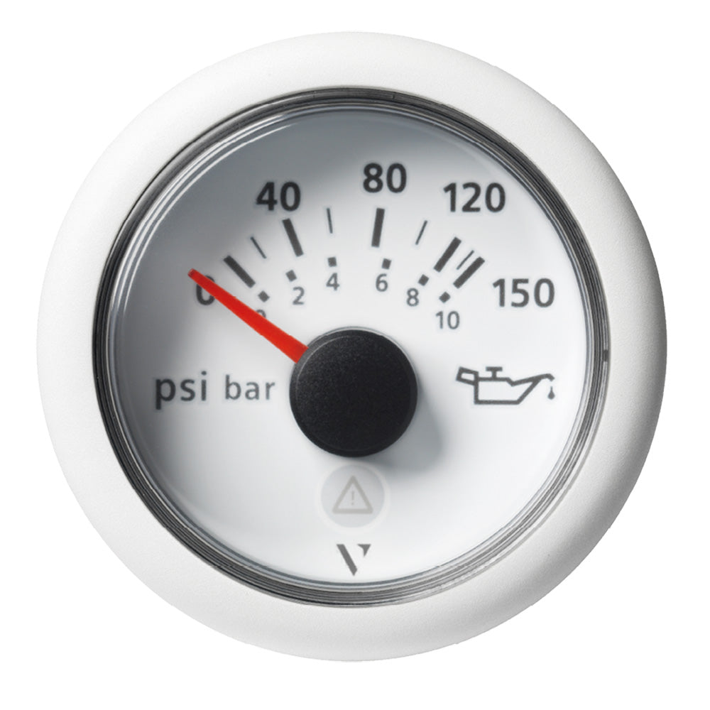 Veratron 52mm (2-1/16") ViewLine Engine Oil Pressure Gauge - 150 PSI - White Dial  Bezel